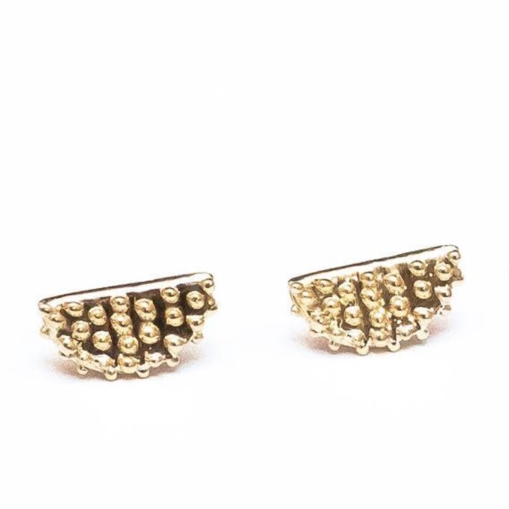 10k gold pod earrings